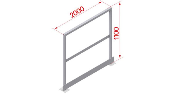 HYMER Geländer 2.000 mm für Ausstieg, Stahl verzinkt, 20010114