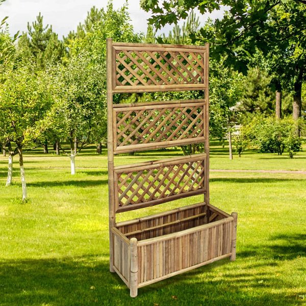 vidaXL Hochbeet mit Spalier Bambus 70 cm, 43714