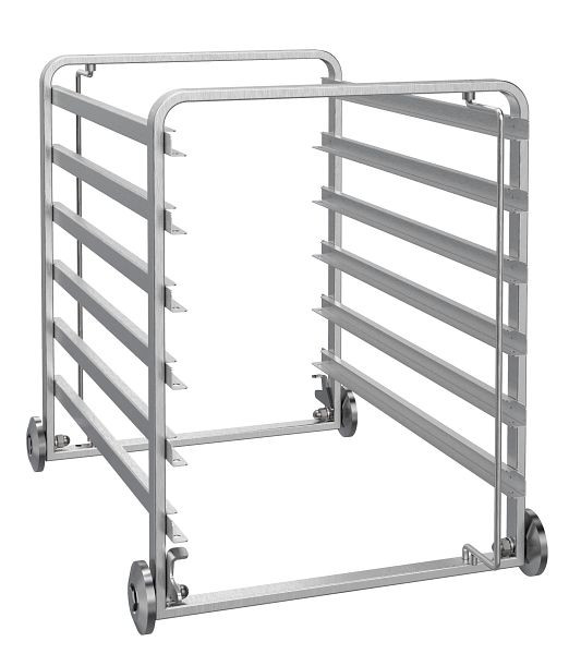 ZANUSSI Tablett-Untergestell, fahrbar, für 5 x GN 2/1-Tablett, Abstand 80 mm, 406922606