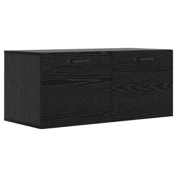 vidaXL Wandschrank Wandhalterung Schwarz Eichen-Optik Holzwerkstoff, 8009819