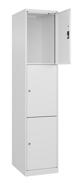 C+P Schließfachschrank Evolo PLUS, 3 Fächer, 1850x400x500mm, 9016/9016, 049000-123 S10020