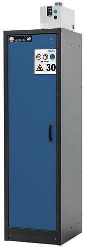 asecos Gefahrstoffschrank Basis-Line 30-63L, 565 mm, 3 Einlegeböden, Tür blau (links), 3100206730076
