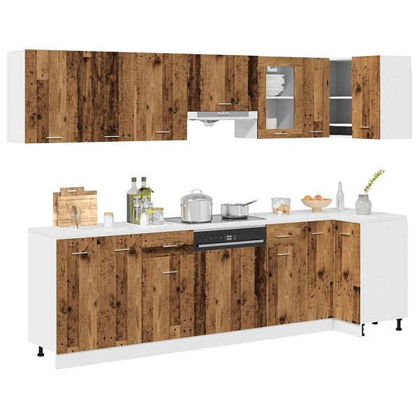 vidaXL 11-tlg. Küchenschrank-Set Altholz-Optik Holzwerkstoff, 3328579