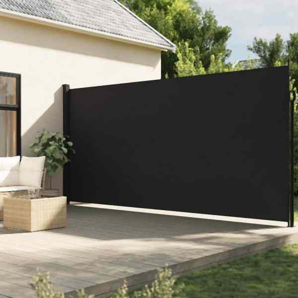 vidaXL Seitenmarkise Ausziehbar Schwarz 200x500 cm, 4004459