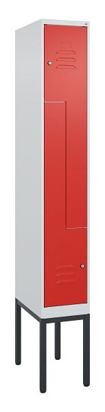 C+P Z-Spind Classic PLUS, Gestell, 2 Abteile, 2120x300x500mm, 7035/3020, Zylinderschlösser, 0800337-102 S10017