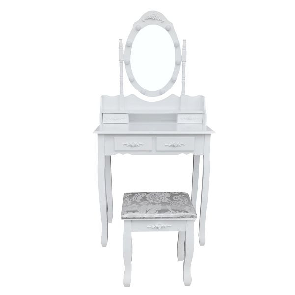 HOME DELUXE Schminktisch ROSY 149 x 71 x 40 cm - Weiß, 50841