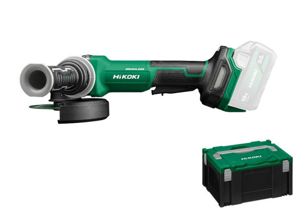 HiKOKI 18 V Akku Winkelschleifer (Brushless) (Motorbremse) Paddle Schalter, ohne Akku, ohne Ladegerät, G1813DVF (Basic) (HSC III), G1813DVFW2Z