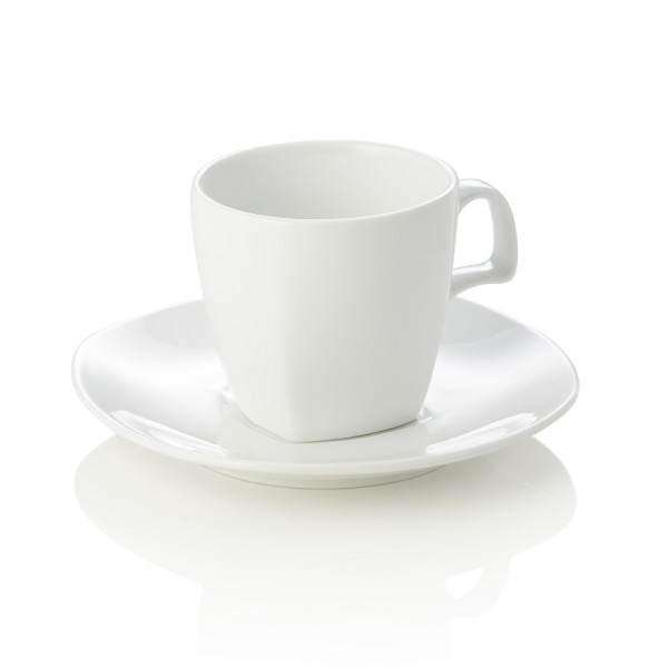 WAS Cappuccinotasse mit Untertasse Set, 180 ml, VE: 4 Stück, Porzellan, 4858218