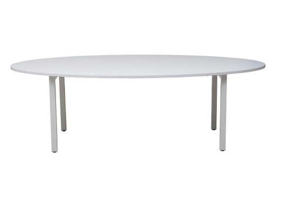 Gürkan Tisch, 120 x 240 x 75 cm, Verkehrsweiß, Weiß, Rund, MTB.DELGO/OVAL.2412/FF, 111766