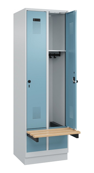 C+P Spind Evolo PLUS, 2 Abteil, 1950x600x815mm, 7035/0010, Drehriegel, 049040-20 S10009