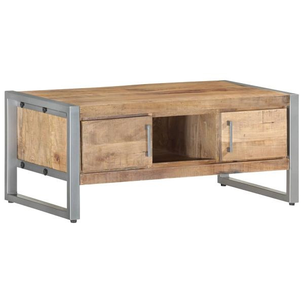 vidaXL Couchtisch 95x50x40 cm Raues Mangoholz, 323489, 8720286066423