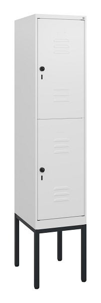 C+P Doppelstöckiger Spind Classic PLUS, Gestell, 1950x400x500mm, 9016/9016, Drehriegel, 0803305-12 S10014