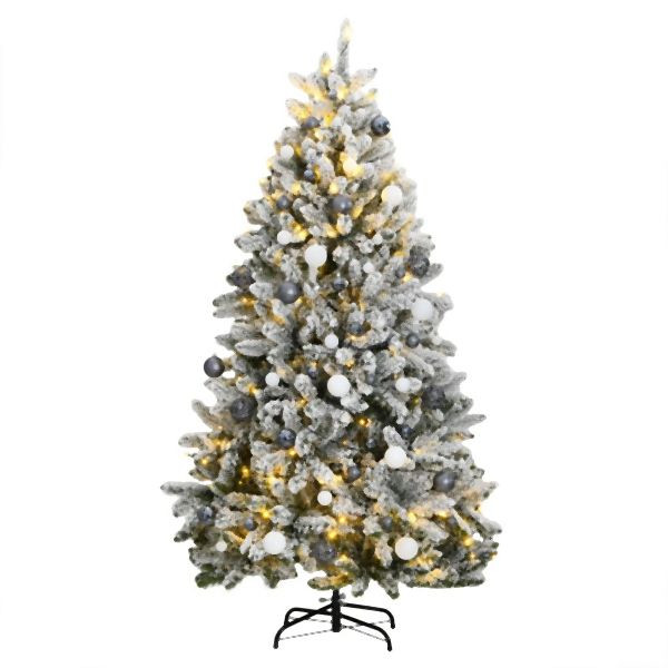 vidaXL Künstlicher Weihnachtsbaum Klappbar mit Kugeln 300 LEDs 300 cm, 3210178