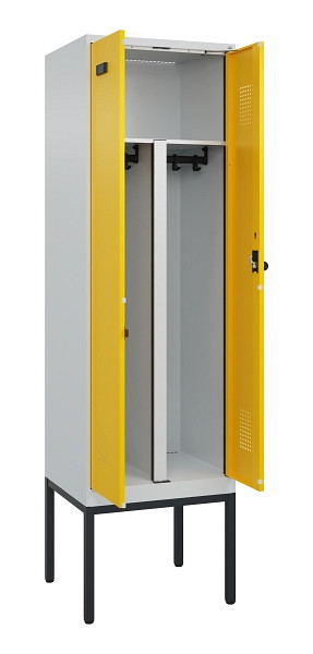 C+P PSA Doppel-Spind Evolo PLUS, Gestell, 2 Abteile, 2120x600x500mm, 7035/1023, Drehriegel, 0490327-20P S10001