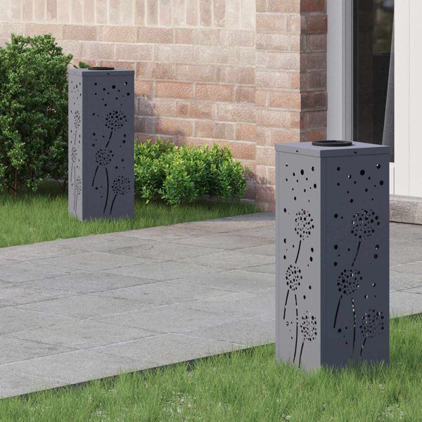 vidaXL Solar LED Weg Licht 2 pcs Anthrazit Kalt gewalzter Stahl, 879767