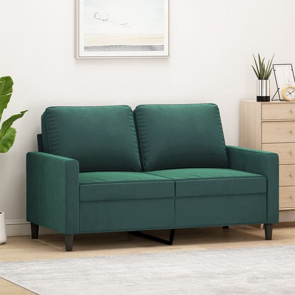 vidaXL 2-Sitzer-Sofa Dunkelgrün 120 cm Samt, 359191, 8721012139176