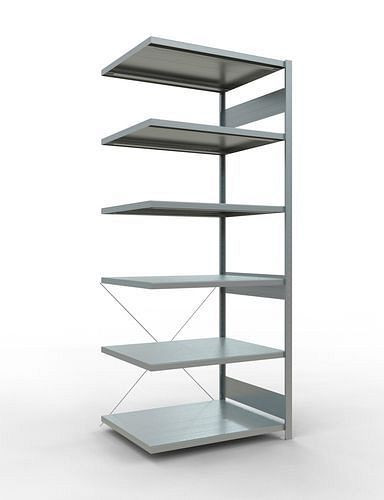 Schulte Fachbodenregal, Anbaufeld, 6 Lagerebenen, Kreuzstrebe, Fachlast 250 kg, 1006 x 836 x 2500 mm, 278756