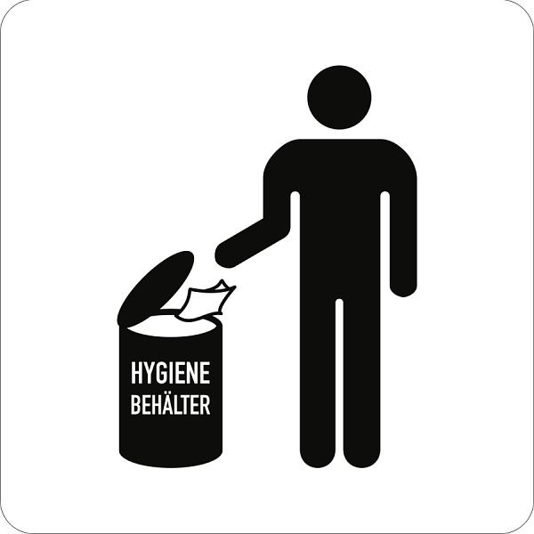 Moedel Piktogramm Hygienebehälter, Folie, 160x160 mm, 102470
