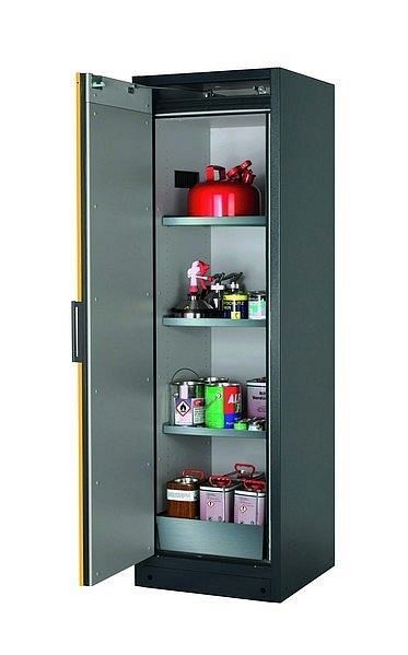 asecos Sicherheitsschrank Q-CLASSIC-90, Q90.195.060 in sicherheitsgelb RAL 1004 mit 3x Fachboden (Edelstahl), 30072-040-30081