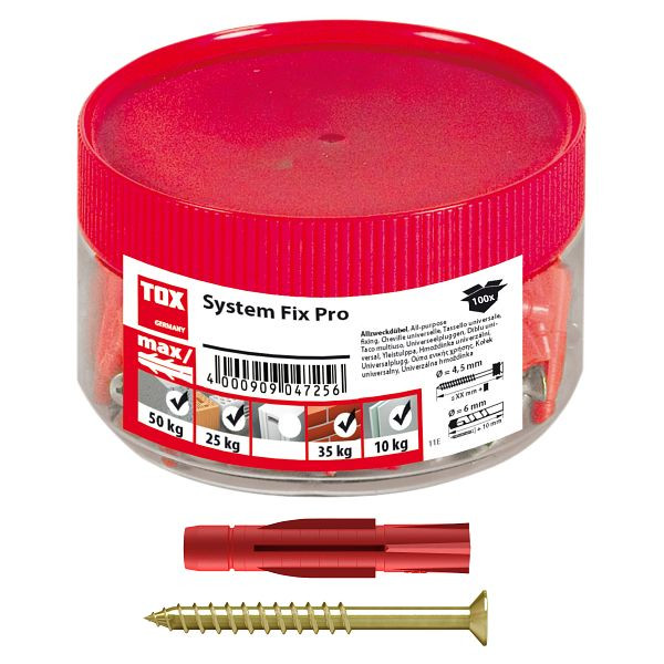 TOX Parkett- & Regalschienenbefestigung System Fix Pro 5x31 mm, VE: 100 Stück, 01026146
