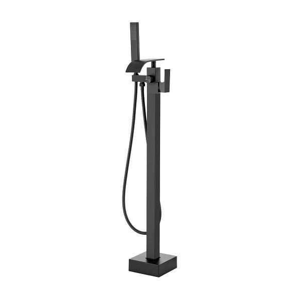 VEVOR Freistehende Badewannenarmatur mit Handbrause, Set Wasserfall, Schwarzer Badewannenhahn 1,61 GPM Durchfluss, PBKSLTSFXYGHC2R75V0