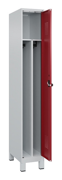 C+P Spind Evolo PLUS, mit Füßen, 1 Abteil, 1950x300x500mm, 7035/3003, Verschluss Drehriegel, 049010-10F S10004