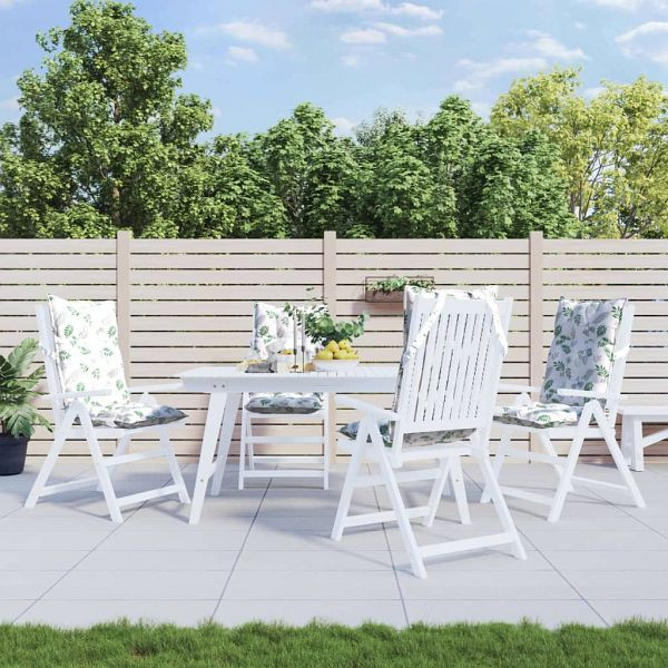 vidaXL Hochlehner-Auflagen 4 Stück Blattmuster Oxford-Gewebe, 377657