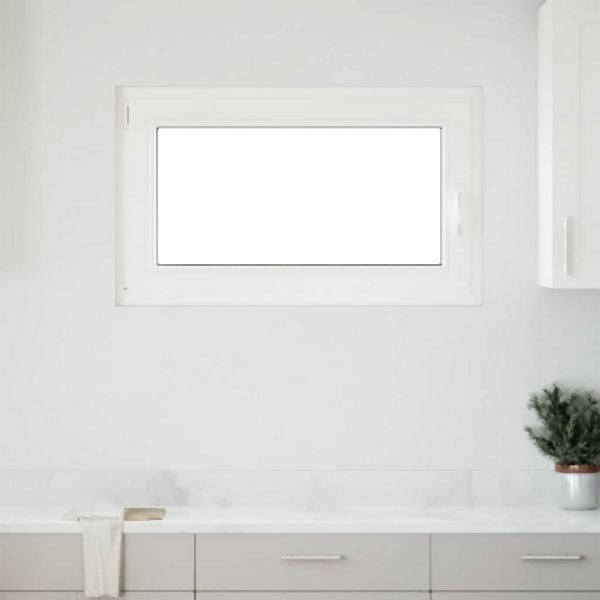 vidaXL Kellerfenster RISOR 100x60 cm Dreh Kipp DIN Links Weiß, 4108366