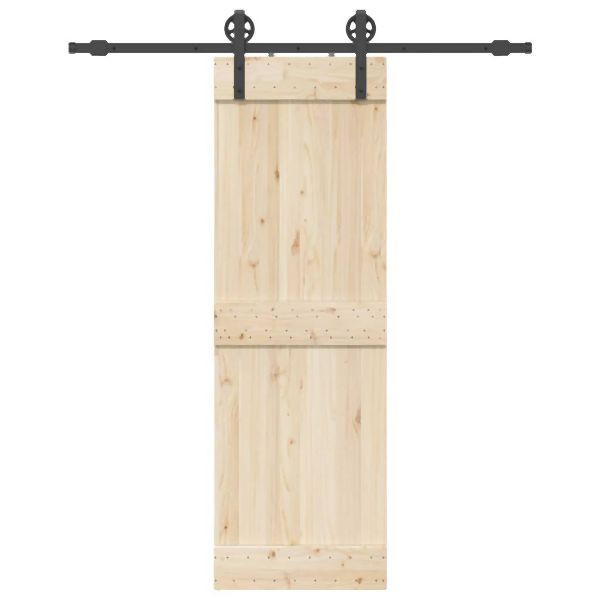 vidaXL Schiebetürbeschlag-Set 183 cm Stahl Schwarz, 4009724