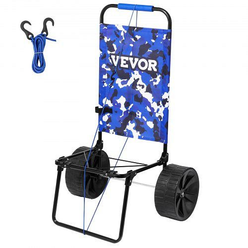 VEVOR Strandkarre Bollerwagen Sandwagen, Strandwagen 31 kg Tragkraft, Zusammenklappbarer Sandwagen aus Stahl, 380 x 386 mm, STTCXG10INCH3UV59V0