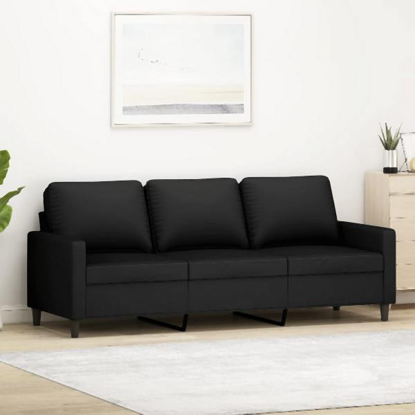vidaXL 3-Sitzer-Sofa Schwarz 180 cm Samt, Füllung: Schaumstoff, 359214