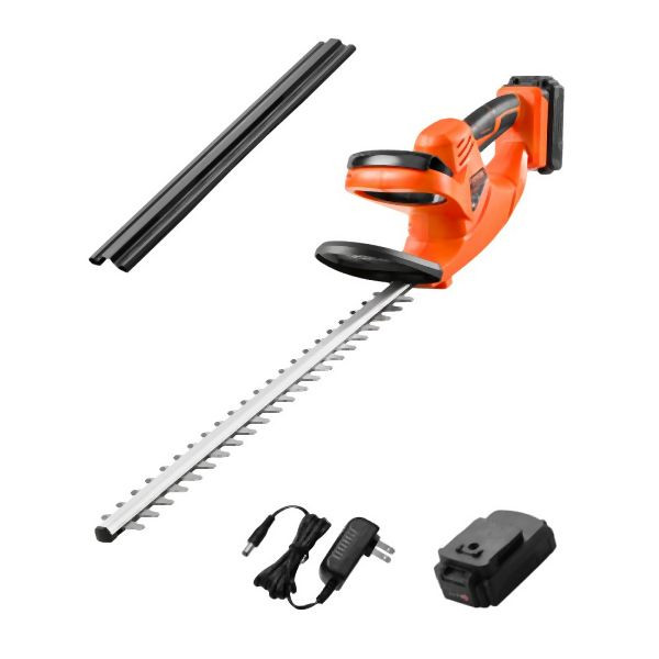 VEVOR Akku-Heckenschere Heckentrimmer Elektroheckenschere 51cm, Doppelklinge, DZDDLLJ18V202AFCGV2