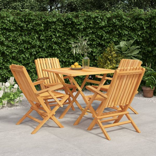 vidaXL 5-teilig Garten-Essgruppe Massivholz Teak, 3155037