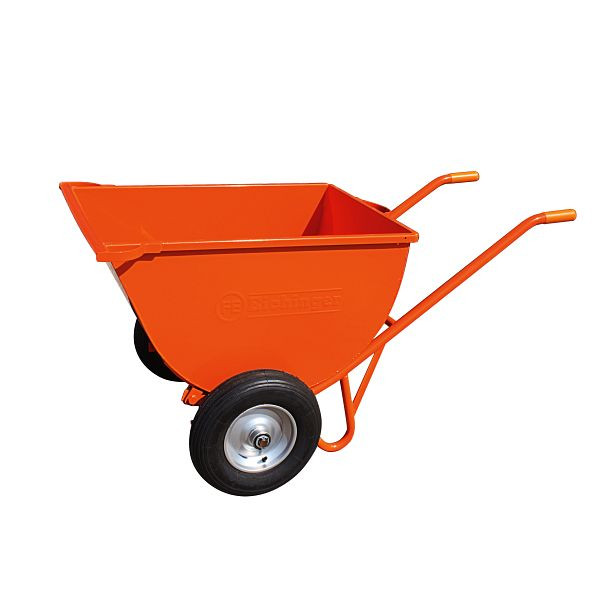 Eichinger Industrie Kippjapanerkarre 1101.1, Lufträder ø 400 mm, Rollenlager, 150 Liter, reinorange, 11010100000000