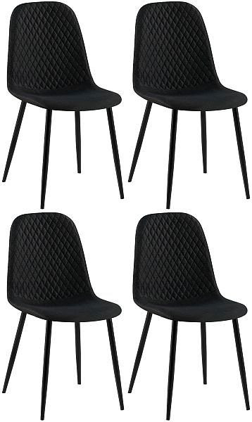 CLP 4er Set Stühle Giverny Stoff, schwarz, 320420, 4251756474515