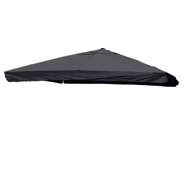Mendler Ersatz-Bezug für Luxus-Ampelschirm HWC-A96 mit Flap, Schirmbezug, 3,5x3,5m (Ø4,95m) Polyester 4kg, anthrazit, 70129