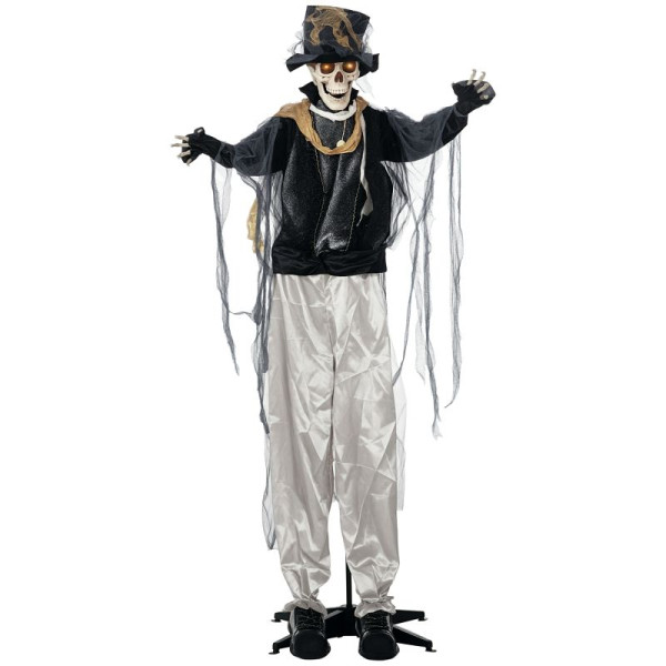 HOMCOM Halloween-Geist, Halloween-Dekoration, Soundfunktion, mit Bewegungssensor und LED-Lichtern, 101 x 64 x 178 cm, 844-687V00BK