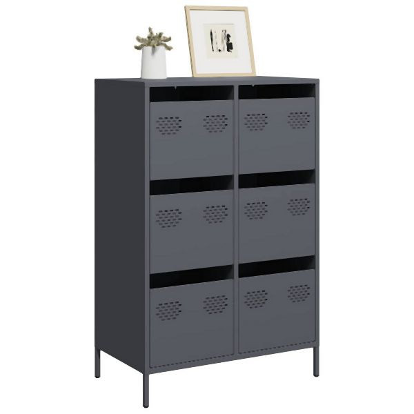 vidaXL Highboard Anthrazit 68x39x101,5 cm Stahl, 851222