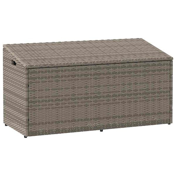 vidaXL Garten-Auflagenbox Grau 110x50x58 cm Poly Rattan, 4104071
