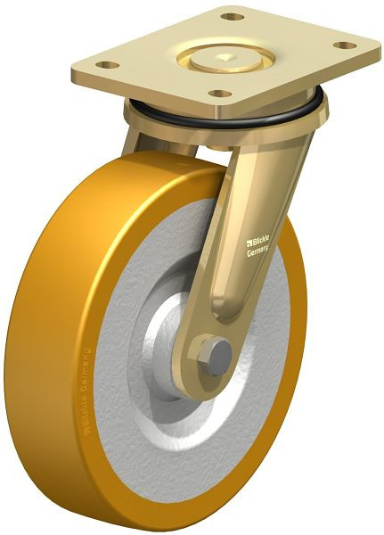 Blickle LS-SETH 200K Stahlgeschweißte Schwerlast-Lenkrolle, schwere Drehkranz-Ausführung, Blickle Extrathane®, Hellbraun, 36905