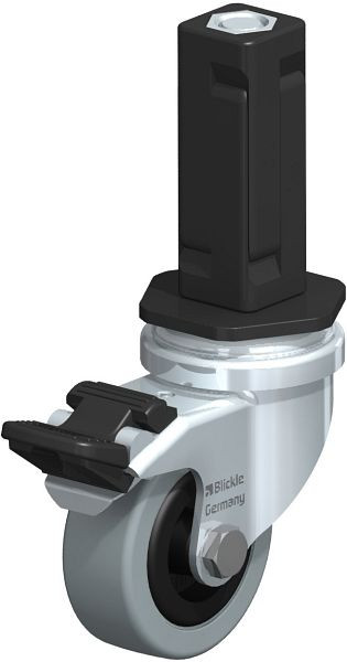 Blickle LRA-VPA 50G-FI-EV03 Apparate-Lenkrolle mit Expander & Feststeller, Vollgummi, Grau, 847949