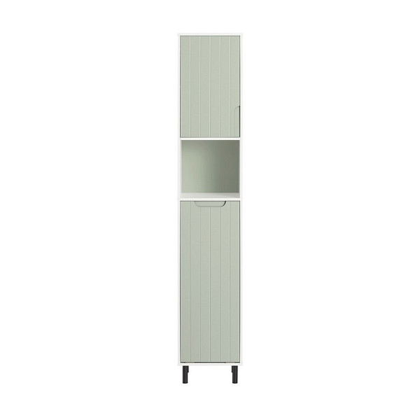 SoBuy Badezimmerschrank mit zwei Türen Grün 31x30x167cm, Funktional, BZR137-GR