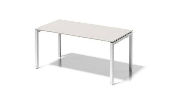 Bisley Cito Schreibtisch, 650-850 mm höheneinstellbares U-Gestell, H 19 x B 1600 x T 800 mm, grauweiß/verkehrsweiß, DUH1608GW396