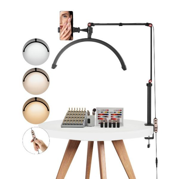 VEVOR Halbmond Nagel Tischlampe Schreibtischlampe LED-Licht 20W Einstellbar, WSDZMJS16YC0HMI0LV2