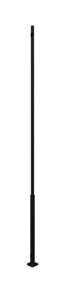 Schake Stahl-Lampenmast, mit Kipphalterung, 3,80 m, Ø 108 mm auf 76 mm, verkröpft, verzinkt und pulverbeschichtet, schwarz RAL 9005, 353140-RAL9005