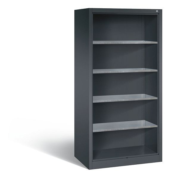 C+P Stahlregal mit Rückwand Acurado, H1950xB930xT600mm, Farbe: Schwarzgrau, 8922-02 S10019