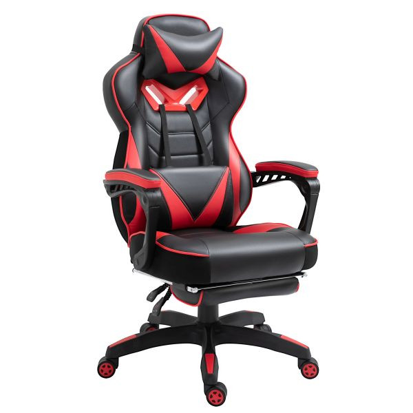Vinsetto Ergonomischer Bürostuhl, Schwarz+Rot, 65 x 70 x 118,5-128,5 cm, 921-237RD