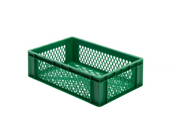 LA-KA-PE TK 600/175-2, grün, Transport-Stapelkasten, Wände und Boden durchbrochen, 07217 02 23
