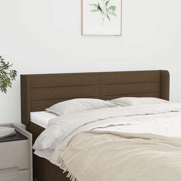 vidaXL Kopfteil mit Ohren Dunkelbraun 147x16x78/88 cm Stoff, 3118909