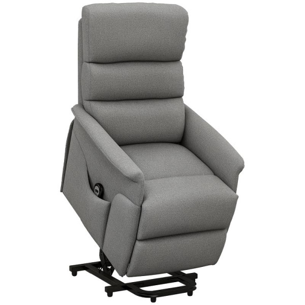 HOMCOM Relaxsessel mit Aufstehhilfe, verstellbare Rückenlehne/Fußstütze, bis 120 kg, 66 x 90 x 96 cm, Grau, 713-042V90GY